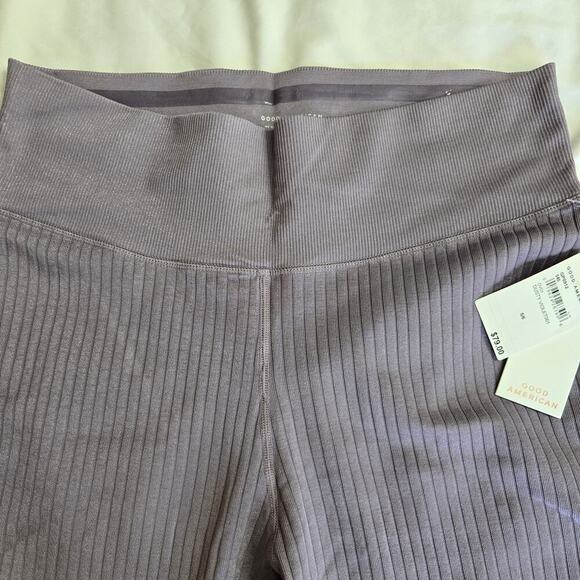 NWT Good American Women's Dusty Violet Ribbed High-Waist Leggings, Size 5/6 - Picture 3 of 11